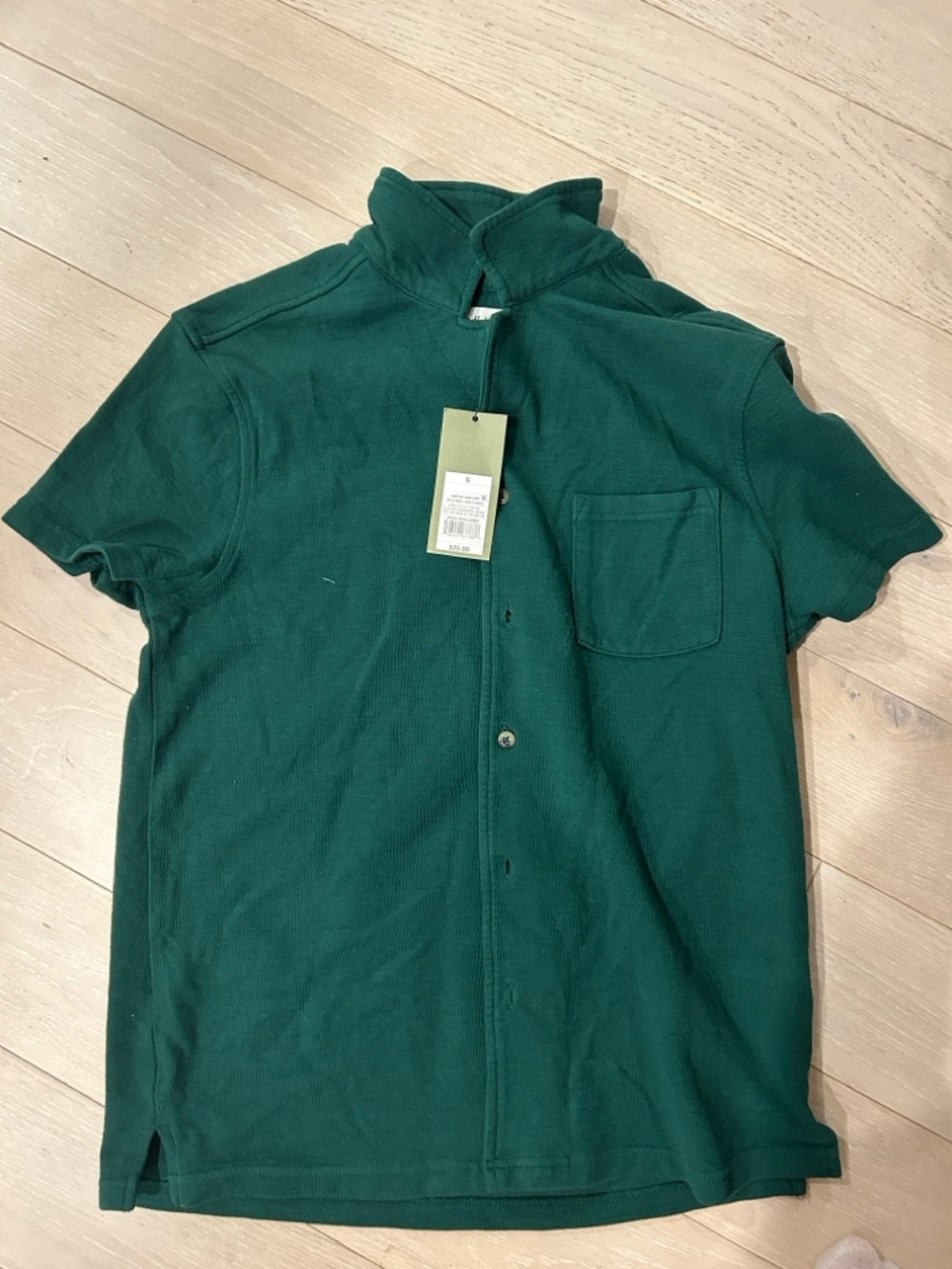 Goodfellow & Co Dark Green Short-Sleeve Button Polo